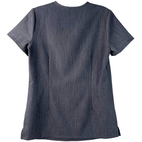 FIGS Women's Graphite Scrubs Top Short Sleeves V-Neckline Side Slits Size XXS - Picture 2 of 9